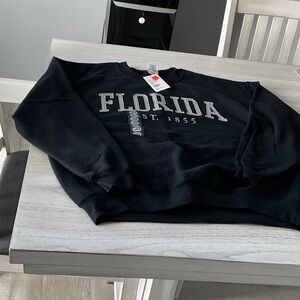 Gildan Black Florida Crewneck Sweater size L
